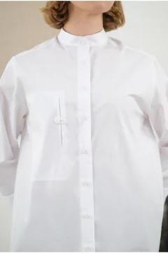 قميص نسائي انيق باللون الأبيض - Фото 5