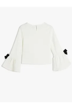 بلوزة للبنات باللون الابيض - Фото 2