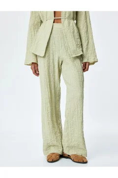 بنطال عالي الخصر من القطن - Фото 8