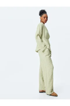 بنطال عالي الخصر من القطن - Фото 2