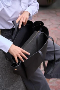 حقيبة كتف نسائية سوداء - Фото 7