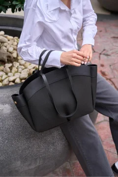 حقيبة كتف نسائية سوداء - Фото 4