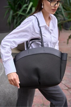 حقيبة كتف نسائية سوداء - Фото 9