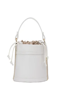 حقيبة نسائي لليد والكتف باللون الابيض - Фото 3