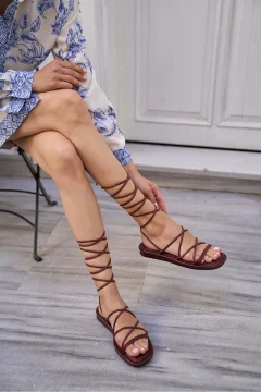 صندل أحمر كلاريت برباط - Фото 5