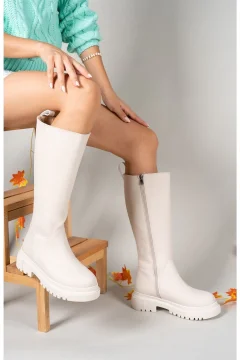 حذاء نسائي بيج غير لامع - Фото 5