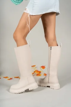 حذاء نسائي بيج غير لامع - Фото 3