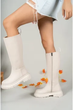 حذاء نسائي بيج غير لامع - Фото 4