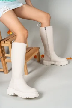 حذاء نسائي بيج غير لامع - Фото 2