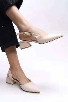 حذاء بكعب نسائي من l بلون أسمر غير لامع - Фото 3