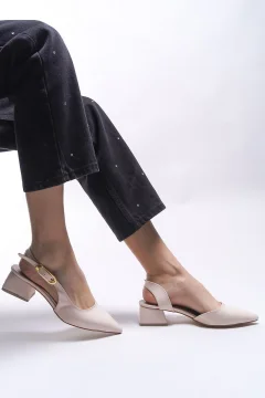 حذاء بكعب نسائي من l بلون أسمر غير لامع - Фото 5