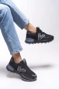 حذاء رياضي نسائي أسود مدخن - Фото 4