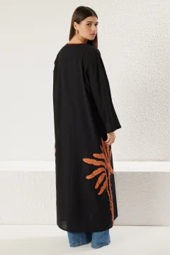 كيمونو نمط النخيل الأسود - Фото 9
