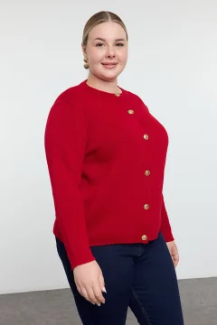 سترة تريكو حمراء - Фото 2