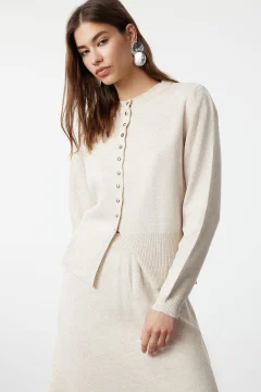 طقم كارديجان وتنورة تريكو - Фото 6