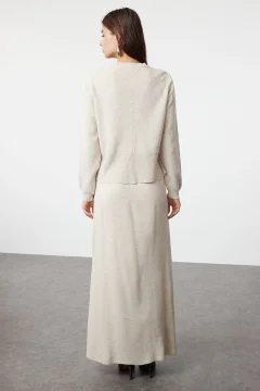 طقم كارديجان وتنورة تريكو - Фото 5