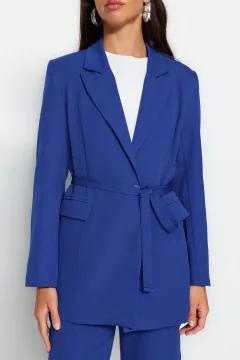 بدلة نسائي انيقة باللون الازرق - Фото 8