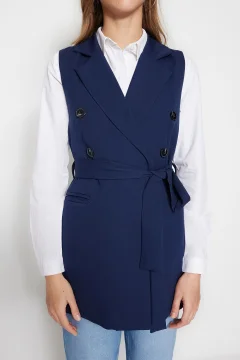 جاكيت نسائي انيق باللون الازرق الداكن - Фото 6