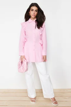 قميص من القطن المطرز - Фото 3