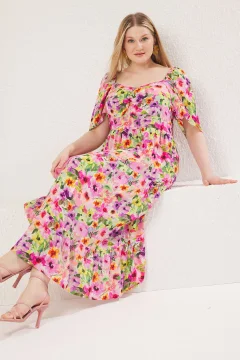 فستان وردى منقوش - Фото 2