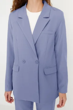 طقم بليزر وبنطلون باللون الازرق - Фото 7