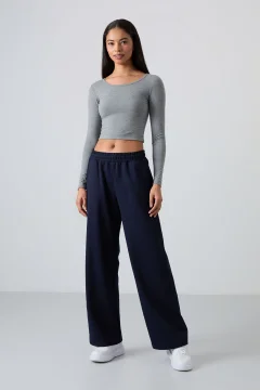 بنطال رياضي نسائي باللون الازرق الداكن - Фото 3