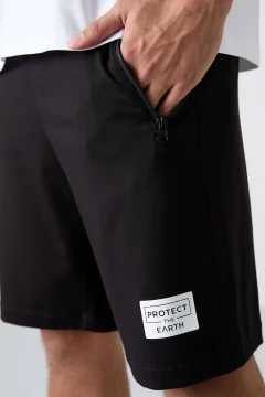 طقم شورت رجالي - أبيض وأسود - Фото 8