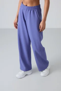 Lilac High Waist and Pocket Wide Leg Women's Sweatpants - 94567 - Фото 1