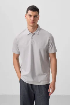 Stone Standard Fit Basic Polo Neck Men's T-Shirt - 87768 - Фото 1