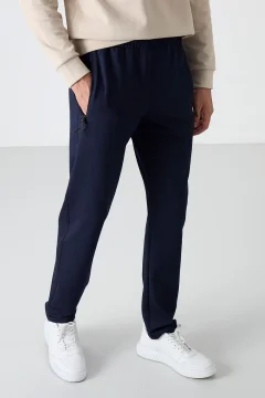 بنطال رياضي رجالي كلاسيكي ضيق بثلاثة جيوب باللون الازرق الداكن - Фото 5