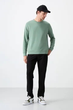 بنطال رياضي رجالي أسود ساق كلاسيكية - Фото 8