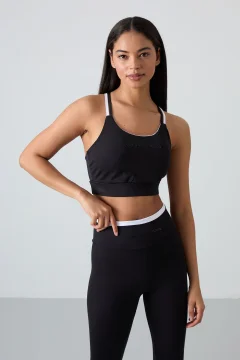 Black Stretchy Standard Fit Performance Women's Leggings Suit - 95333 - Фото 1