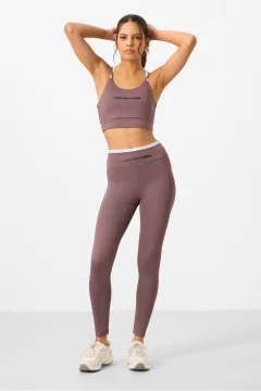 Dusty Rose Stretchy Standard Fit Performance Women's Leggings Suit - 95333 - Фото 1