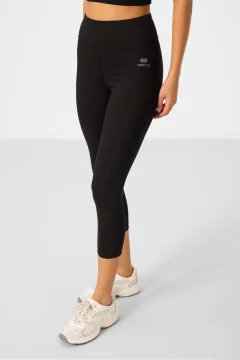 طقم رياضي تي شيرت كابري قصير أسود وبنطال ضيق - Фото 8