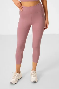 طقم نسائي رياضي من بلوزة قصيرة وبنطال ضيق بقصة ضيقة باللون الوردي - Фото 6