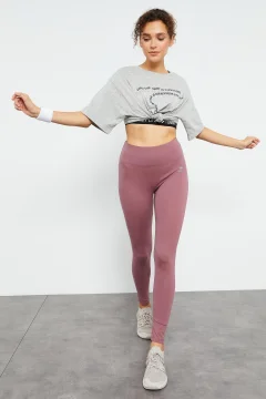 بنطال نسائي عالي الخصر بقصة ضيقة - Фото 9