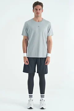 بنطال رياضي ضيق عالي الخصر أسود - Фото 7