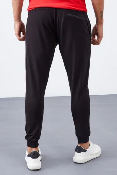 بنطال رياضي ا سواد بجيب بسحاب للرجال - Фото 8
