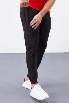 بنطال رياضي ا سواد بجيب بسحاب للرجال - Фото 4