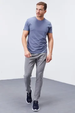 بنطال رياضي رجالي ذو قصة ضيقة باللون الرمادي - Фото 8