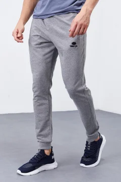 بنطال رياضي رجالي ذو قصة ضيقة باللون الرمادي - Фото 5