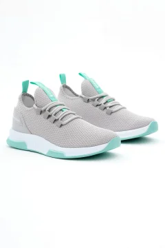 حذاء رياضي رمادي أخضر للجنسين - Фото 4