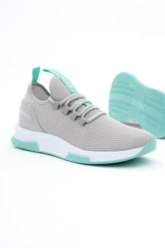 حذاء رياضي رمادي أخضر للجنسين - Фото 3