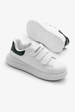 حذاء رياضي أبيض وأسود للأطفال للجنسين - Фото 4