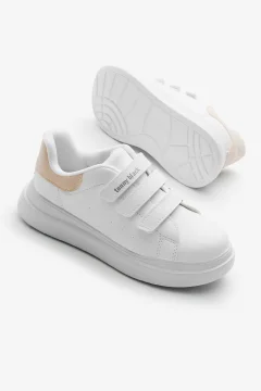 حذاء رياضي للأطفال من الجنسين باللون الأبيض - Фото 8