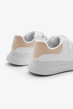 حذاء رياضي للأطفال من الجنسين باللون الأبيض - Фото 9