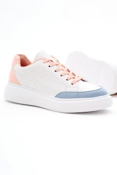 حذاء رياضي برباط ونعل بولي باودر أبيض نسائي - Фото 8