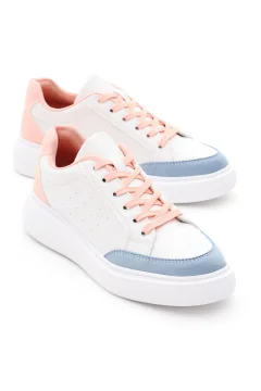 حذاء رياضي برباط ونعل بولي باودر أبيض نسائي - Фото 3