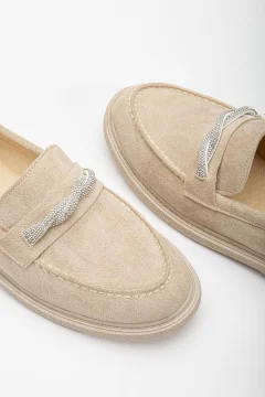 حذاء لوفر نسائي الجلد السويدي - Фото 3