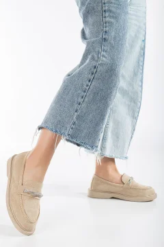 حذاء لوفر نسائي الجلد السويدي - Фото 5